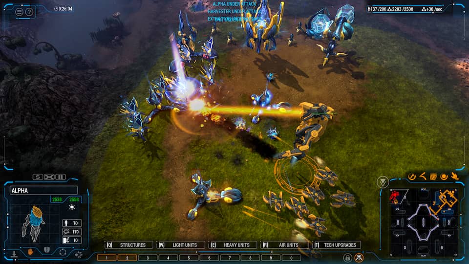 Screenshot of a human Alpha destroying a Shroud base.